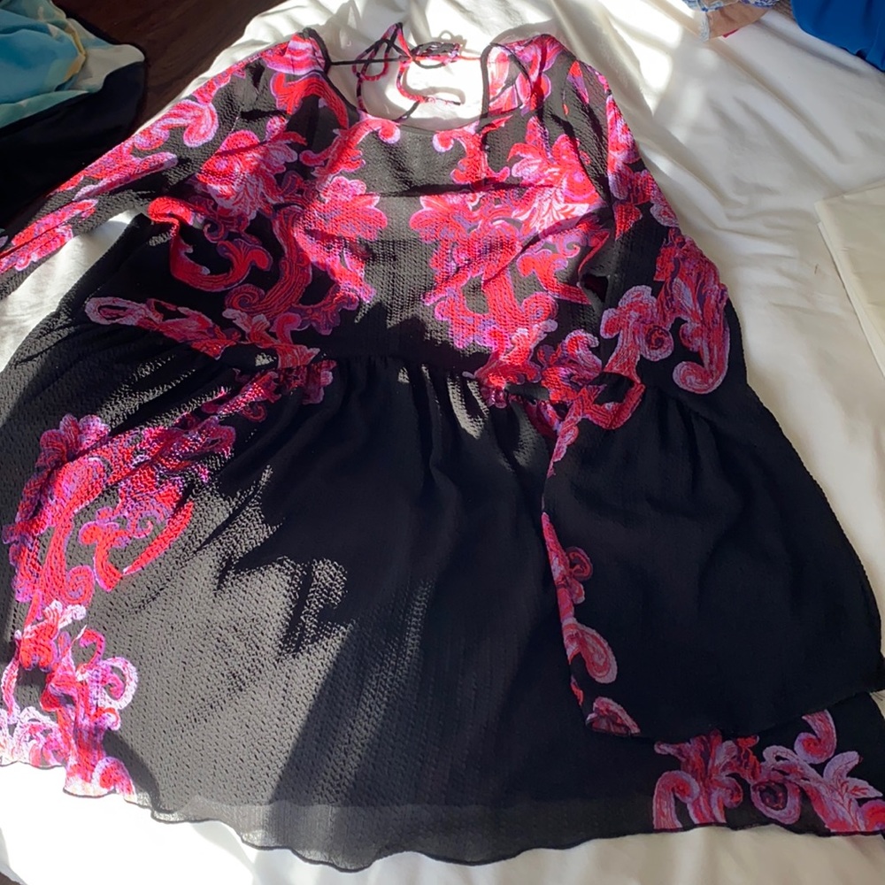 Free People Sheer Black Tunic